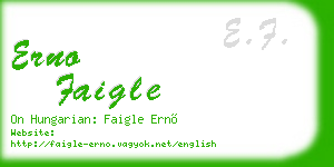 erno faigle business card